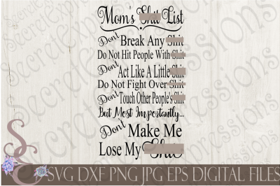 Mom's Shit List SVG