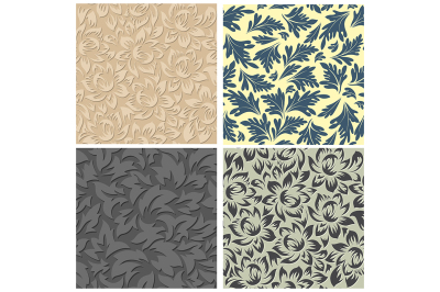 4 Floral Seamless Patterns