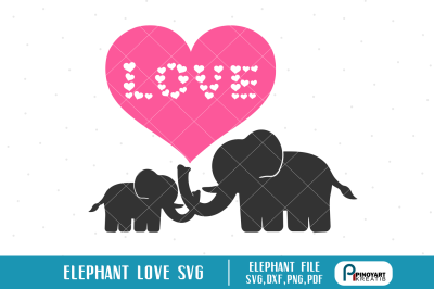 elephant svg, elephant svg file, love svg, love svg file, valentines