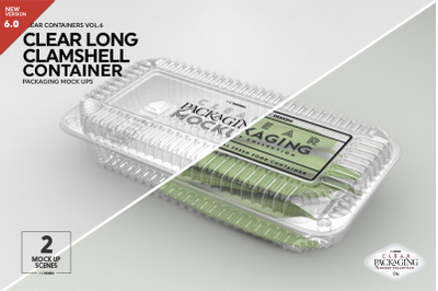 Long Clamshell Container Packaging Mockup