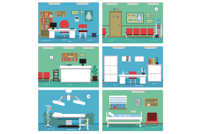 Illustrations of empty medical offices