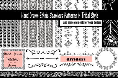 Hand-Drawn Ethnic Seamless Patterns