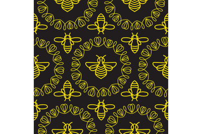 Seamless pattern with Bee
