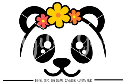 Panda face SVG / DXF / EPS / PNG Files