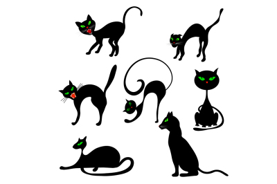 Cats in Different Poses Set