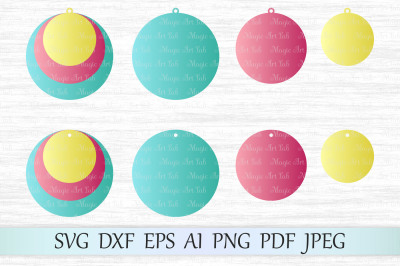 Circle earrings SVG, DXF, EPS, AI, PNG, PDF, JPEG