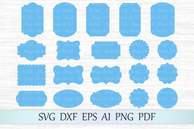 Frames SVG, DXF, EPS, AI, PNG, PDF