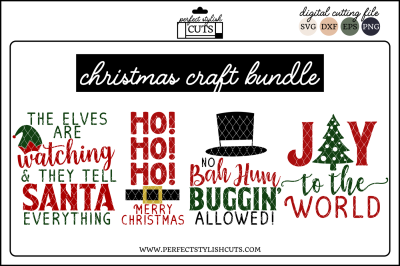 Christmas Craft Bundle - SVG, EPS, DXF, PNG Files For Cutting