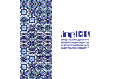 Banner azulejos in Portuguese tiles style  for business.
