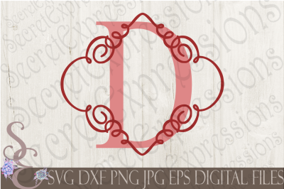Download Free Download Letter D Initial Swirl Border Monogram Svg Free PSD Mockup Template