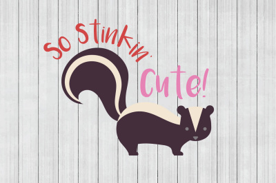 So Stinkin Cute SVG, Skunk SVG, Kids SVG, DXF, Cuttable File