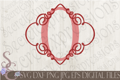 Letter O Initial Swirl Border Monogram SVG