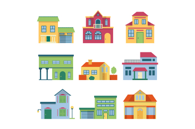 Colorful different houses with modern facade