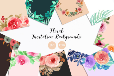 Floral Invitation Backgrounds Vol.1