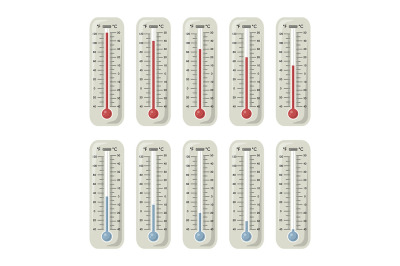 Thermometers with different temperature on them