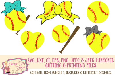Softball Icon SVG Bundle