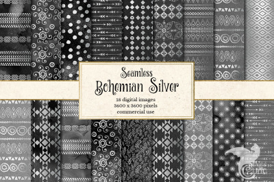 Bohemian Silver Digital Paper