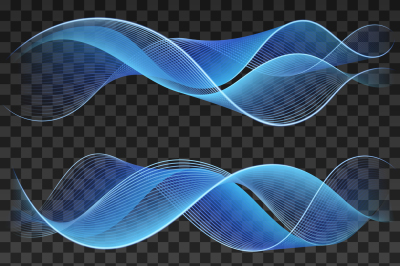 Abstract blue wavy background elements