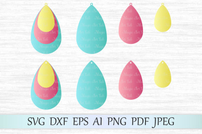 Drop earrings SVG, DXF, EPS, AI, PNG, PDF, JPEG