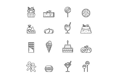 Desert vector icon set