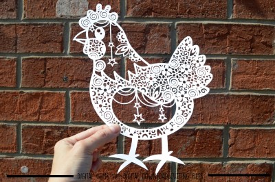 Chicken paper cut SVG / DXF / EPS Files