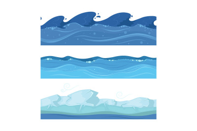 Ocean or sea water waves