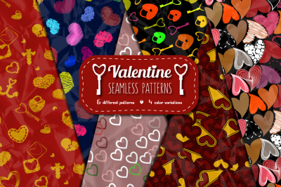 24 Valentine Seamless Patterns