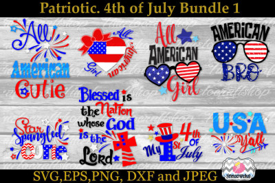 SVG, Dxf, Eps & Png Cutting Files Patriotic Bundle 1