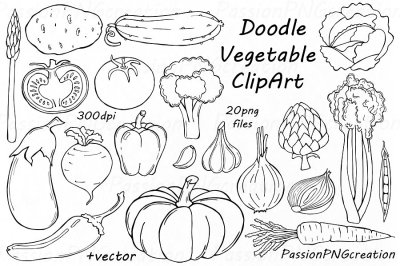 Doodle Vegetable Clipart