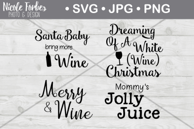 Christmas Wine SVG Cut Files 