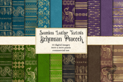 Bohemian Peacock Digital Paper