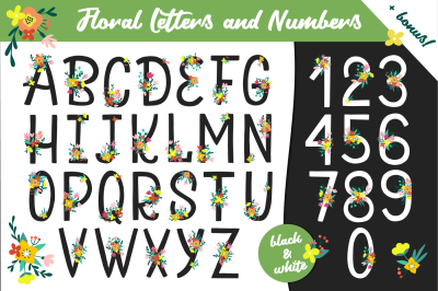 Floral Letters and Numbers 