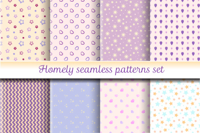 Homely pastel patterns set