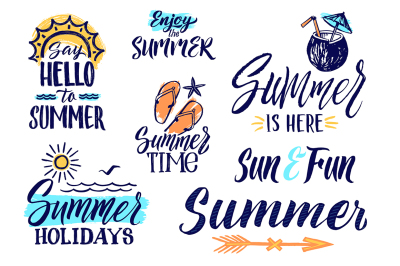Vector text letters for summer time