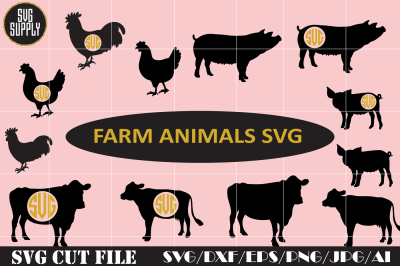 Farm Animals SVG Cut File