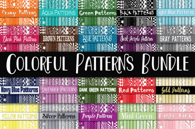 Colorful Patterns Digital Paper Bundle - Includes 480 Papers!