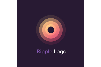 Abstract line ripple emblem. Radar, sound or vibration icon.