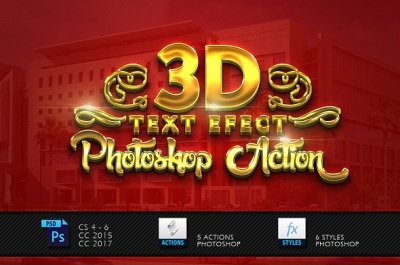 3D Gold Sparkling Text Effect V02