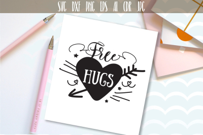 Free hugs SVG file, Handlettered svg