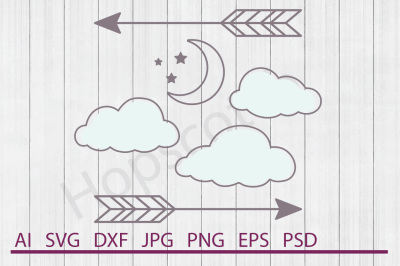 Night Sky SVG, Night Sky DXF, Cuttable File