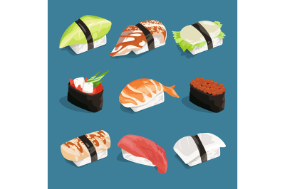 Vector illustration of japanese classical food