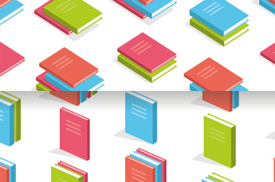 Seamless pattern Isometric books