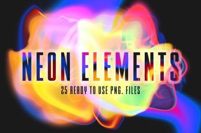 25 Abstract Png Neon Elements