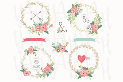 Flower Wreath Elements