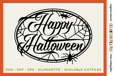 SVG Happy Halloween svg Trick Or Treat svg Halloween svg spider cob web svg - SVG DXF EPS PNG - Cricut & Silhouette - clean cutting files