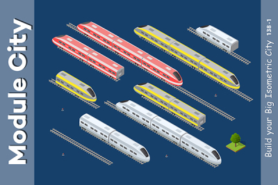Isometric 3D set transport train 
