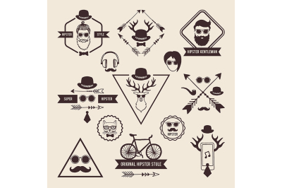 Hipsters badges templates with place for your text