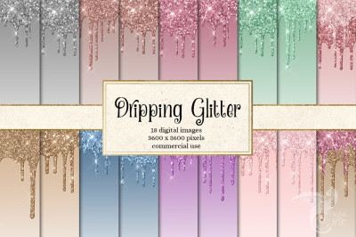 Dripping Glitter Digital Paper