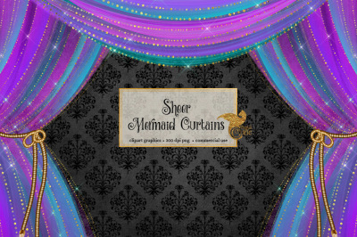 Mermaid Curtains Clipart