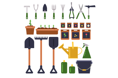  Gardening tools isolate on white background